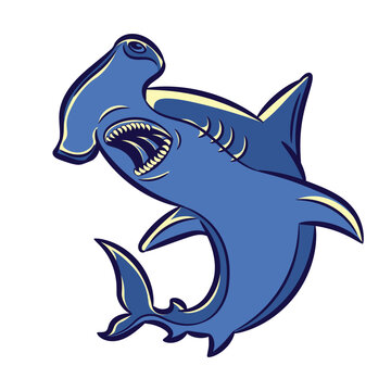 Hammerhead Shark Mascot Logo