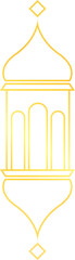 Golden metal line Ramadan lantern icon symbol flat vector illustration for religion holiday decoration design