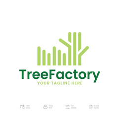 Rounded Tree Factory Logo Template