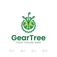 Modern Tree Gear Logo Template