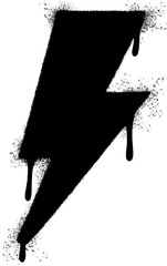 Spray Painted Graffiti electric lightning bolt symbol Sprayed isolated with a white background.