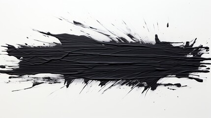STRAIGHT HORIZONTAL BLACK PAINT LINE ON WHITE BACKGROUND 