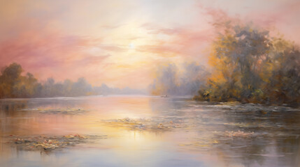 Fototapeta na wymiar background of river painting