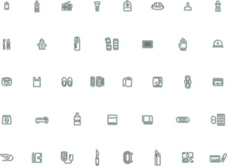 カラーシャドウの防災グッズアイコンセット