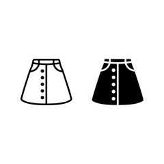 skirt vector line icon color editable