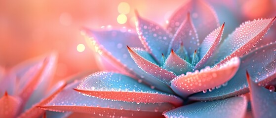 Aloe vera blossoms captivate in a pastel paradise of delicate pinks and greens, creating a serene scene in macro view.