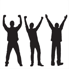 silhouettes of Happy people