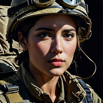 Portrait of a Female Soldier 02