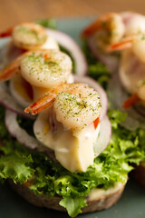 Open sandwich on plate