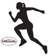 silhouette of a Running Woman