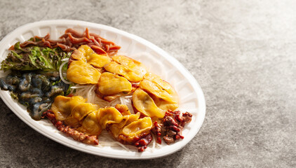 Fresh sea squirts and sea cucumbers	