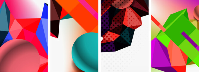 3d sphere and 3d low poly triangle design. Vector illustration For Wallpaper, Banner, Background, Card, Book Illustration, landing page