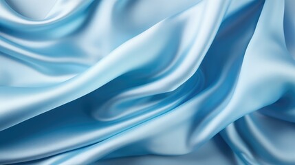 Fototapeta premium Tranquil blue satin texture with elegant waves evokes a serene and calming ambiance. Ai Generated.