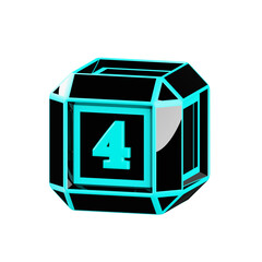 number 4 3d cube icon