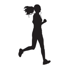 Fototapeta na wymiar Silhouette of a woman Running