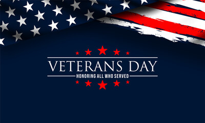 Obraz na płótnie Canvas Happy Veterans Day United States of America background vector illustration , Honoring all who served