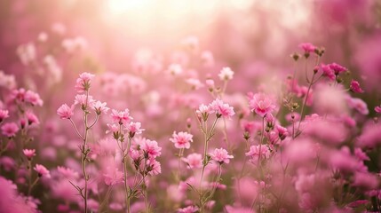 Naklejka premium Sunset bathes a field of grass in golden hues, a tranquil nature tableau, Ai Generated.