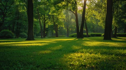 Gardinen A green forest park offers enchanting scenery, nature's haven with tranquil beauty, Ai Generated. © Crazy Juke