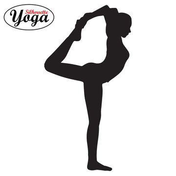 Silhouette of a woman exercising YOGA