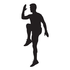 Silhouette of a man exercising