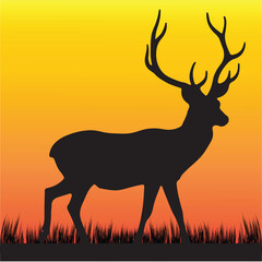 Silhouette of a DEER Illustration 