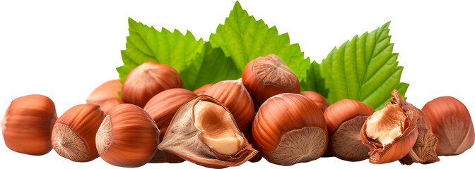 Chestnut isolated on transparent background. PNG