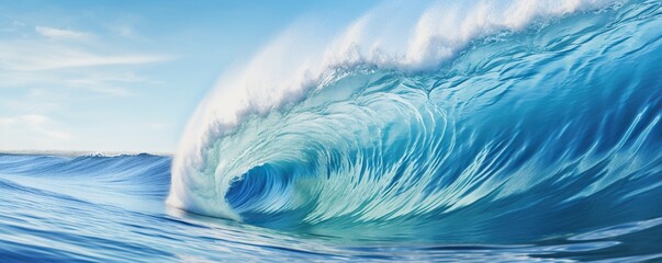Fototapeta na wymiar Clear blue ocean wave