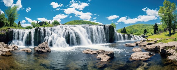 Beautiful panoramic waterfall