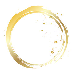 Gold Foil Frame. Gold splatter frames glitter.Gold stroke on transparent background.Abstract line hand-drawn with gold glitter. Luxury gold frames or borders for wedding invitations and wedding cards.
