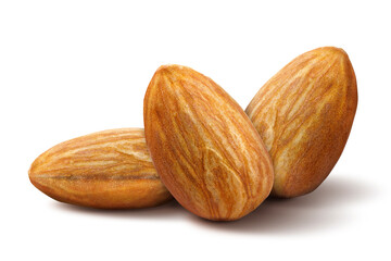 Almond nuts isolated on white background. Almond set.