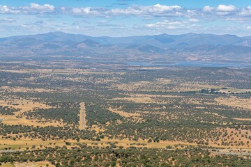 Impressive landscape of northern Extremadura, Spain, Cabezabellosa viewpoint.