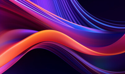 3d render, perfect shape, aesthetic, colorful background with abstract shape glowing in ultraviolet spectrum, curvy neon lines, Futuristic energy concept
