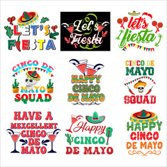 Fototapeta premium Cinco de Mayo t-shirt design Bundle