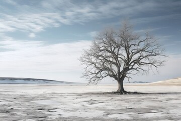The stark beauty of a barren winter landscape