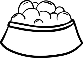 pet bowl hand drawn tool outline
