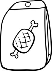 pet food hand drawn tool outline