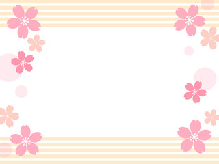 パステルカラーのシンプルな桜フレーム