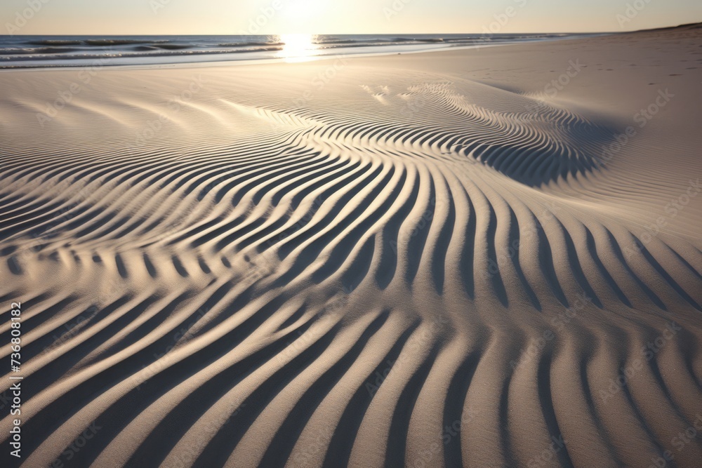 Wall mural mesmerizing patterns created by light and shadow on a beach