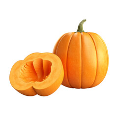 Obraz premium Pumpkin isolated on transparent or white background, png