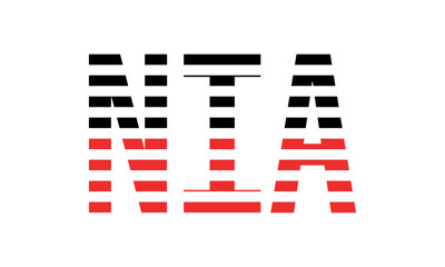 NIA three initial letter iconic line negative space minimal logo design vector template. monogram, abstract, wordmark, business, typography, minimalist, brand, company, flat, modern, unique, simple