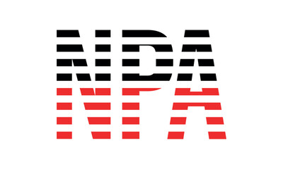 NPA three initial letter iconic line negative space minimal logo design vector template. monogram, abstract, wordmark, business, typography, minimalist, brand, company, flat, modern, unique, simple