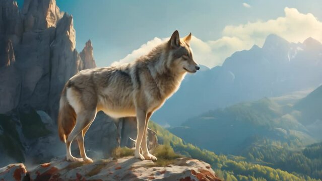 footage of wolves on the mountain