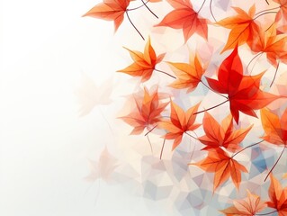 Fototapeta premium Autumn leaves with white background and blank text space