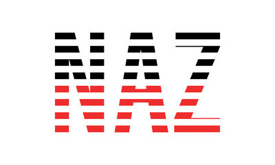 NAZ three initial letter iconic line negative space minimal logo design vector template. monogram, abstract, wordmark, business, typography, minimalist, brand, company, flat, modern, unique, simple