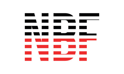 NBF three initial letter iconic line negative space minimal logo design vector template. monogram, abstract, wordmark, business, typography, minimalist, brand, company, flat, modern, unique, simple