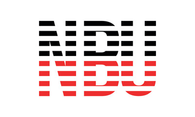 NBU three initial letter iconic line negative space minimal logo design vector template. monogram, abstract, wordmark, business, typography, minimalist, brand, company, flat, modern, unique, simple