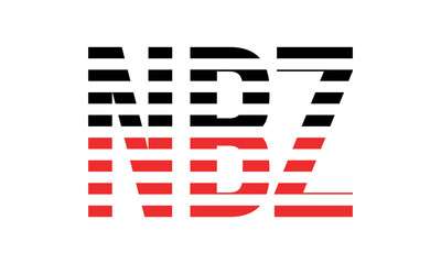 NBZ three initial letter iconic line negative space minimal logo design vector template. monogram, abstract, wordmark, business, typography, minimalist, brand, company, flat, modern, unique, simple