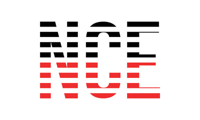 NCE three initial letter iconic line negative space minimal logo design vector template. monogram, abstract, wordmark, business, typography, minimalist, brand, company, flat, modern, unique, simple