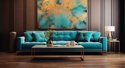 Obraz premium ideas for arranging a family or guest room with sofas, lamps, potted ornamental plants, tables that are simple and minimalist but still give the impression of being clean and elegant.
