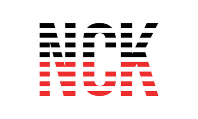 NCK three initial letter iconic line negative space minimal logo design vector template. monogram, abstract, wordmark, business, typography, minimalist, brand, company, flat, modern, unique, simple